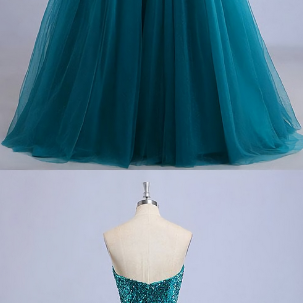 Elegant Sweetheart Sequined Tulle Formal Prom..