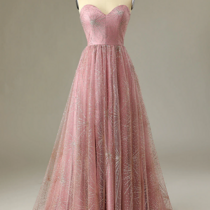 Modest A Line Sweetheart Tulle Flowers Long Evening Dress Prom Dresses