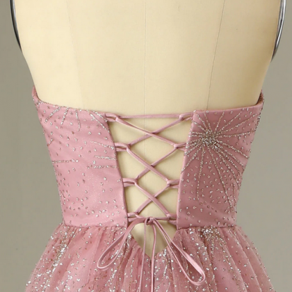 A Line Sweetheart Tulle Appliques Prom Dresses, Long Formal Dress DMQ4