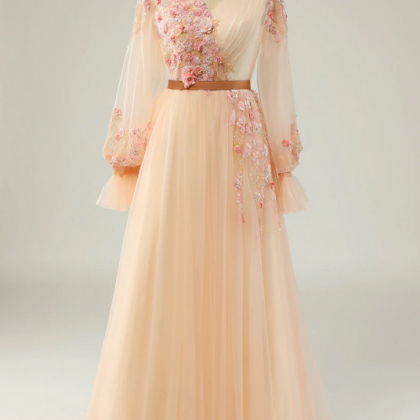 Elegant Sweetheart A Line Tulle Formal Prom Dress,..