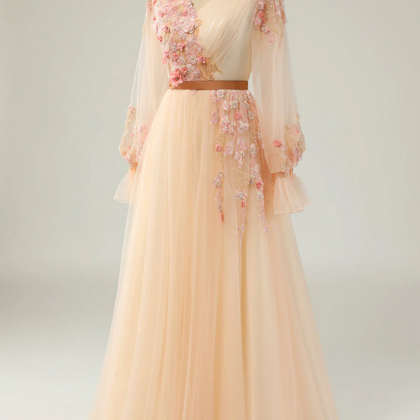 Formal Sweetheart Sleeveless A-line Tulle Evening Prom Dresses Online, OLP804