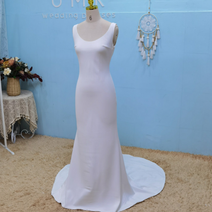 Prom Dresses,simple Crepe Mermaid Wedding Dress..
