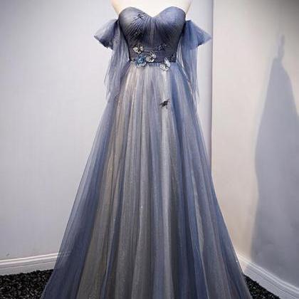 Beautiful Tulle Gradient Long A-Line Formal Dress, Sweetheart Party Gown gh444