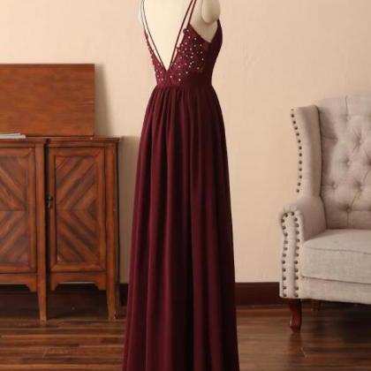Pretty A Line Strapless Chiffon Layer Slit Long Prom Dress,Formal Dress main image 1