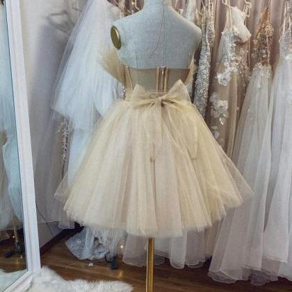 Elegant Sweetheart Short Tulle Homecoming Dress,..