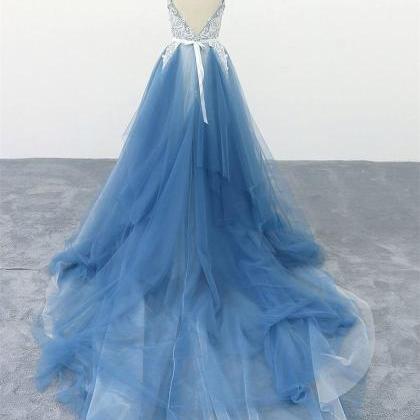 Delicate A Line Spaghetti Straps Sweetheart Gray Tulle Sequin Long Prom Dress,Evening Dress GG311