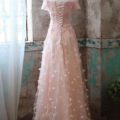 Elegant Lace Off-the-shoulder Tulle Formal Prom..