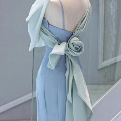 Prom Dresses,off Shoulder Evening Dress ,blue Prom..