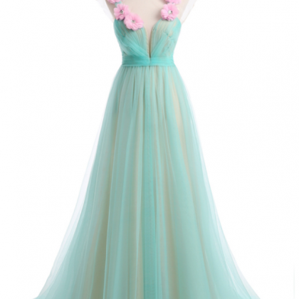 Prom Dresses,tulle Handmade Floral Evening..