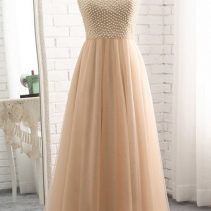 Prom Dresses,bridesmaid Dresses, Champagne Tulle..