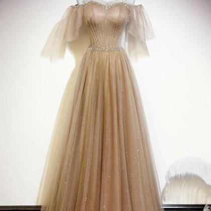 Prom Dresses,shiny Tulle Long Gown, Lovely..