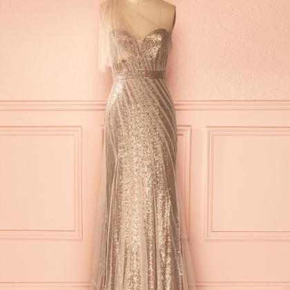 Prom Dresses,sparkling Prom Dresses,champagne Long..