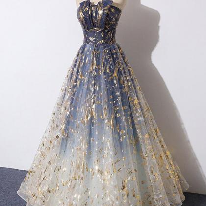 Prom Dresses,blue Fashion Long Dress, Blue Prom..