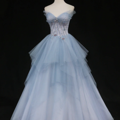 Prom Dresses,blue Long Formal Graduation Dress,..