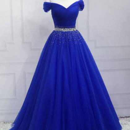 Prom Dresses,royal Blue Strapless Dress,..
