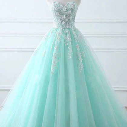 Prom Dresses,tiffany Blue Sweetheart Fluffy Tulle..