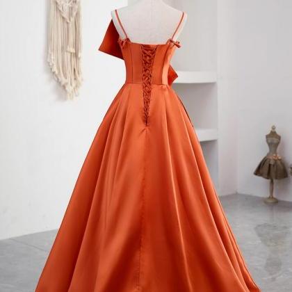 Prom Dresses,original Orange Satin Floor-length..