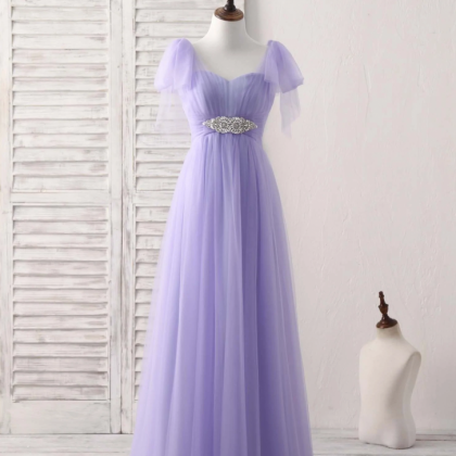Prom Dresses,purple Gentle Sweetheart Collar Tulle..