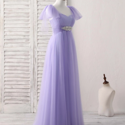 Prom Dresses,purple Gentle Sweetheart Collar Tulle..