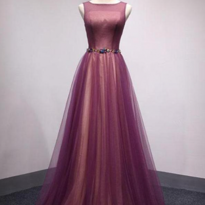 Prom Dresses, Sleeveless Purple A-line Version Wen..