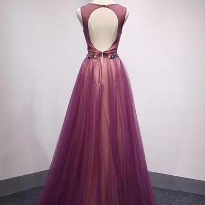 Prom Dresses, Sleeveless Purple A-line Version Wen..