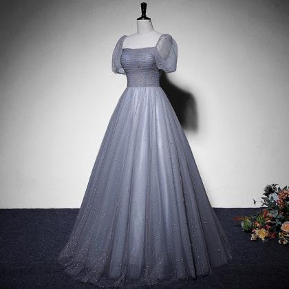Prom Dresses,gorgeous Beautiful Gray Short-sleeved..