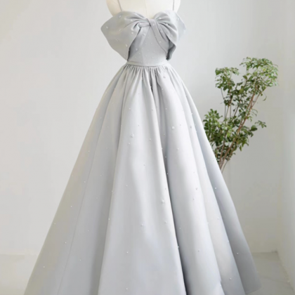 Prom Dresses,light Silver Gray Princess Style..