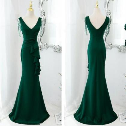 Prom Dresses,with Good Shape Green Mermaid Long..