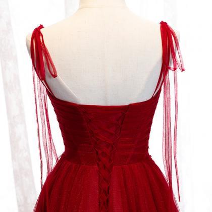 Prom Dresses,a-line Version Of The Crimson Beaded..