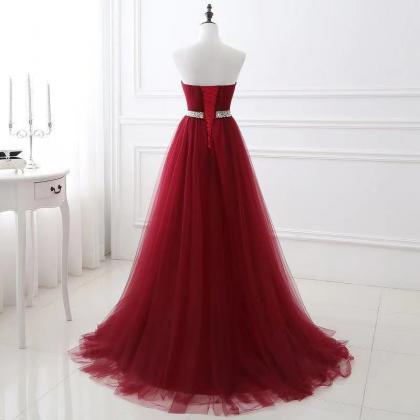 Prom Dresses,red Strapless Long Party Dresses Sexy..