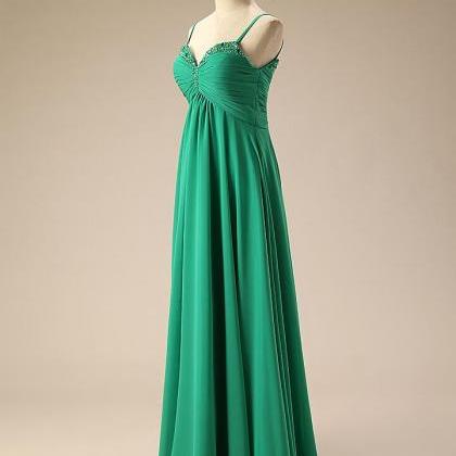 Prom Dresses,elegant Green Beading Ridesmaid Dress..