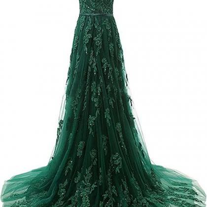 Prom Dresses,emerald Color One Shoulder Long..
