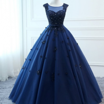 Prom Dresses,navy Blue Corset Women's..