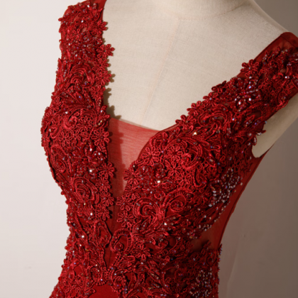 Prom Dresses,red Evening Gowns Temperament..