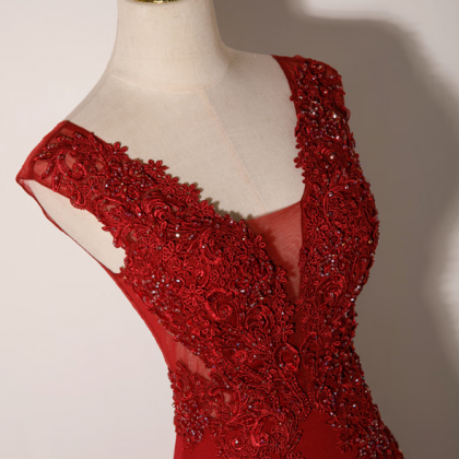 Prom Dresses,red Evening Gowns Temperament..