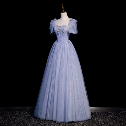 Prom Dresses,a-line Elegant Blue Evening Gowns..