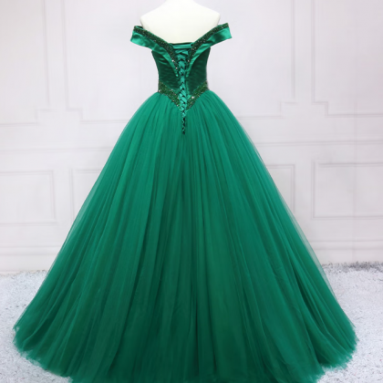 Prom Dresses,green One Shoulder Evening Gowns..