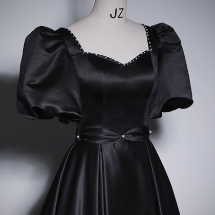 Prom Dresses,black Bubble Sleeve Bar Mitzvah..