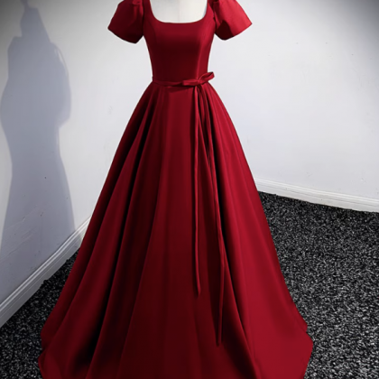 Prom Dresses,red Satin Evening Gowns High Feeling..