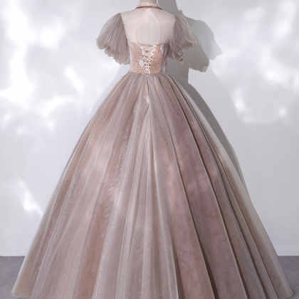 Prom Dresses,gray Pink Lotus Light Gold Glazed..