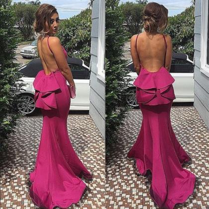 Backless Sexy Charming Prom Dresses,sheat Evening..