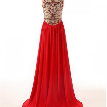 Red Beading Charming Prom Dresses,the Elegant..