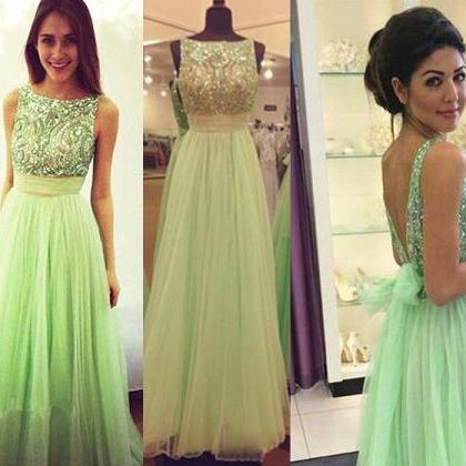 Prom Dress,mint Green Prom Dress,backless Prom..