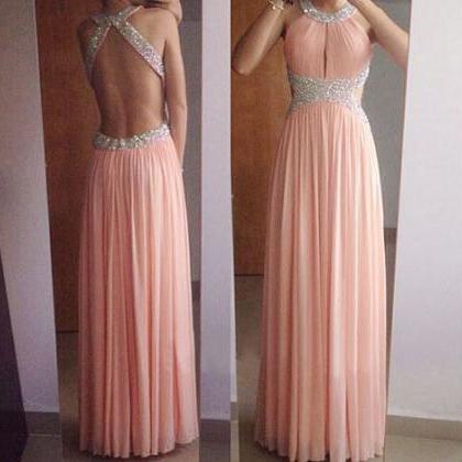 Backless Halter Prom Dress,sexy Open Back..