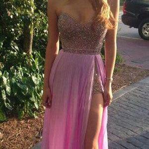 Sexy Pink Prom Dresses,beaded Homecoming..