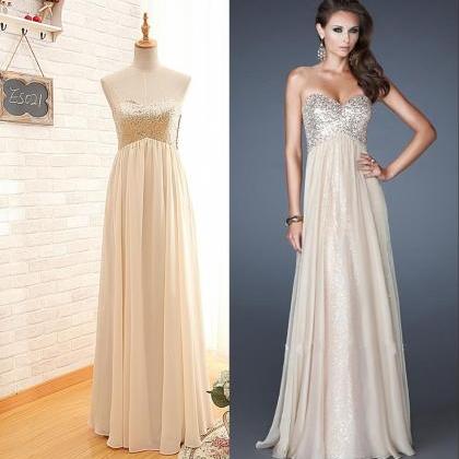 Empire Sexy Keyhole Back Sequins Prom Dress