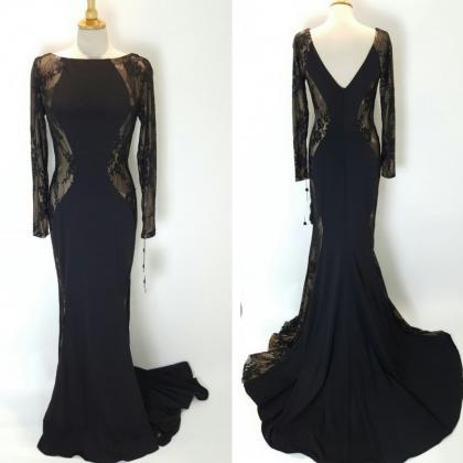 Stunning Black Mermaid Prom Dresses With Long..