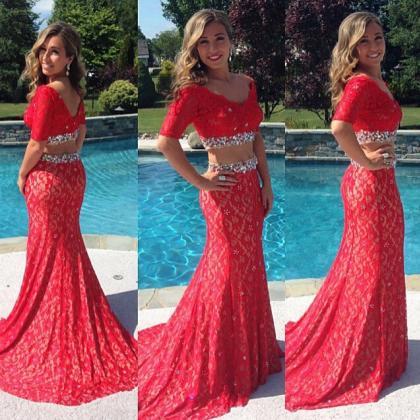 Two Pieces Dresses 2016 Evening Dresses Beaded..