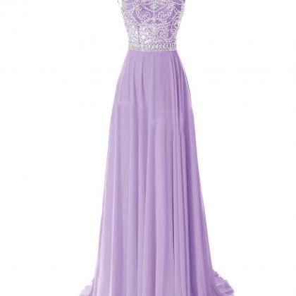 A-line Prom Dresses Elegant Floor Length..