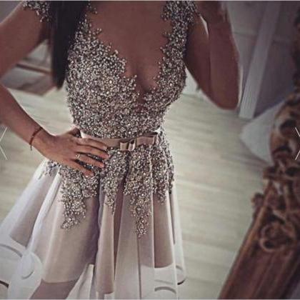 Homecoming Dress,short Prom Gown,grey Homecoming..